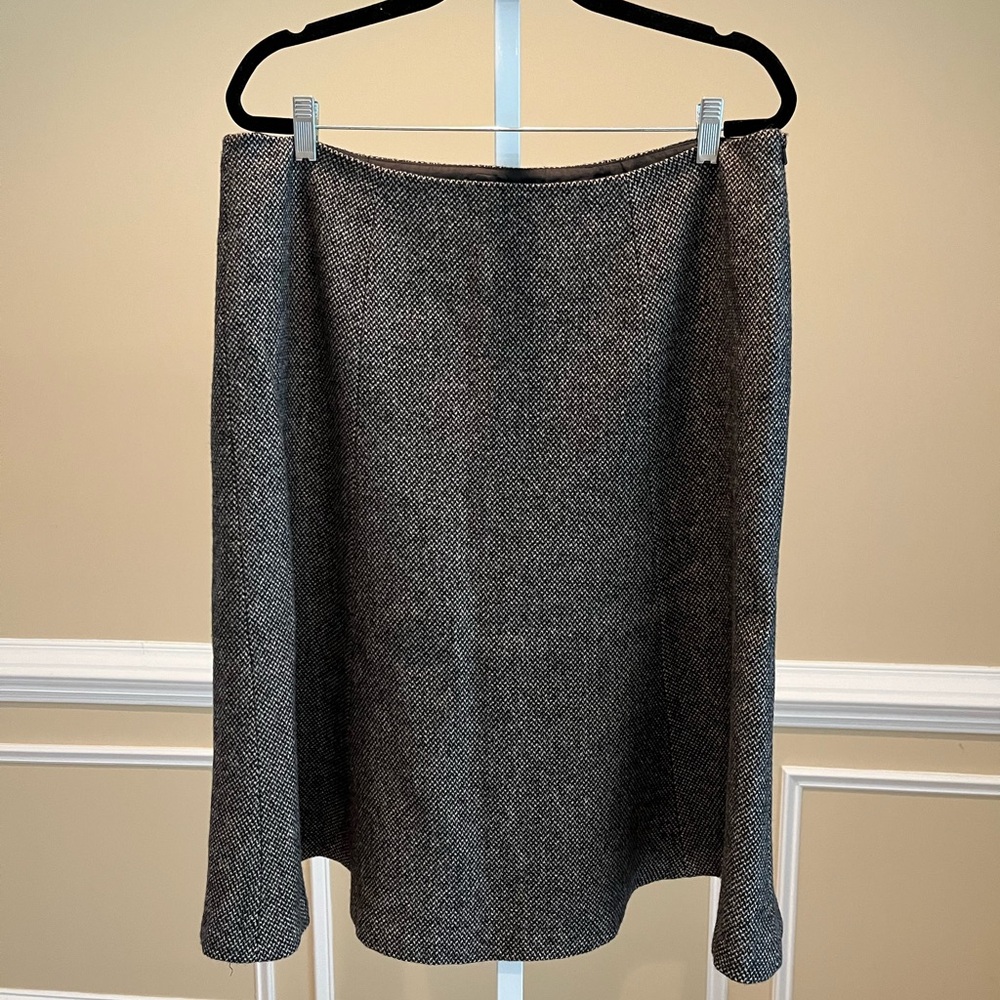 Chaps Black and Beige Wool Skirt Size 16